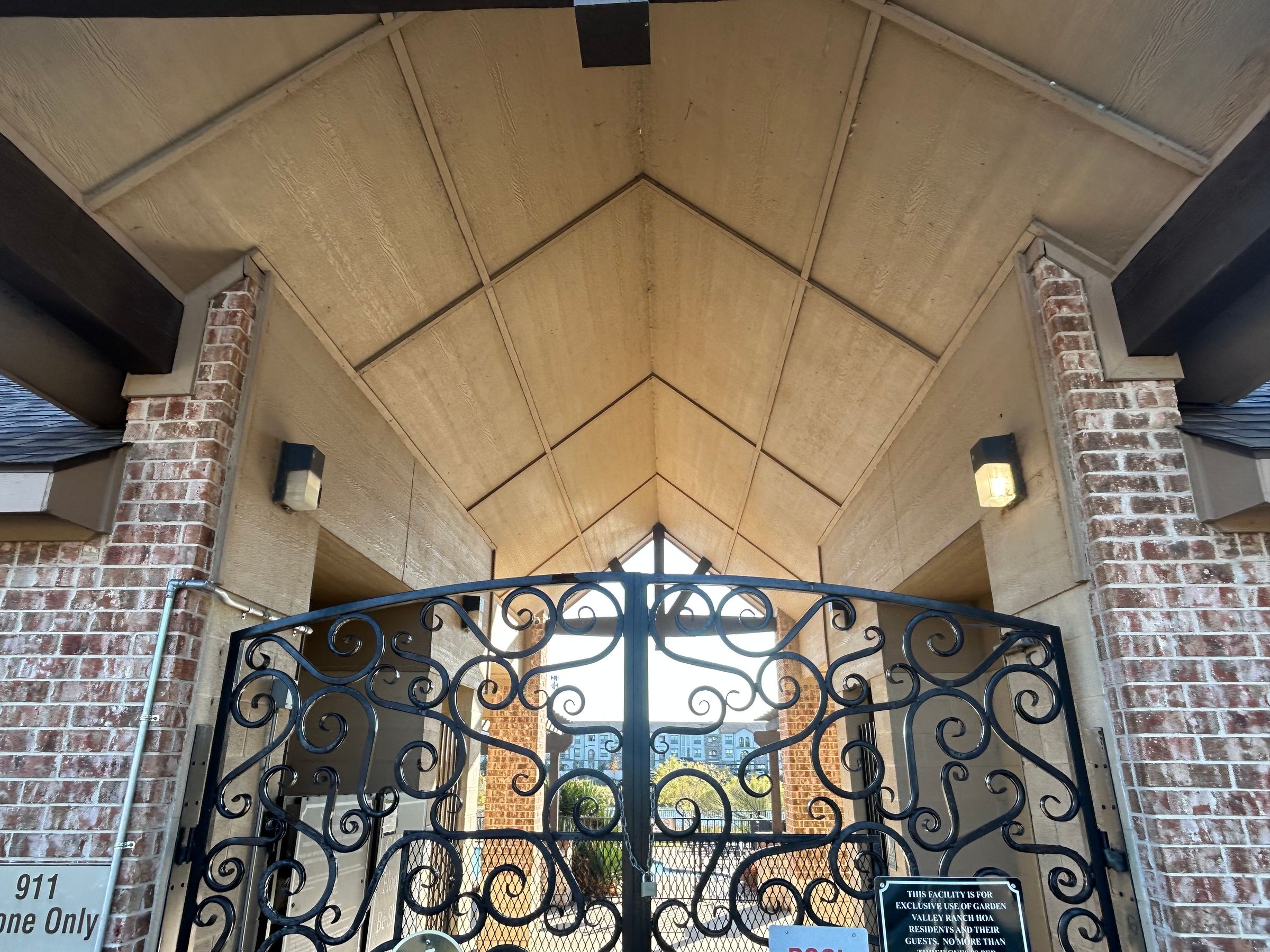 HOA pool gate before fabrication repair by Zion Fabrication